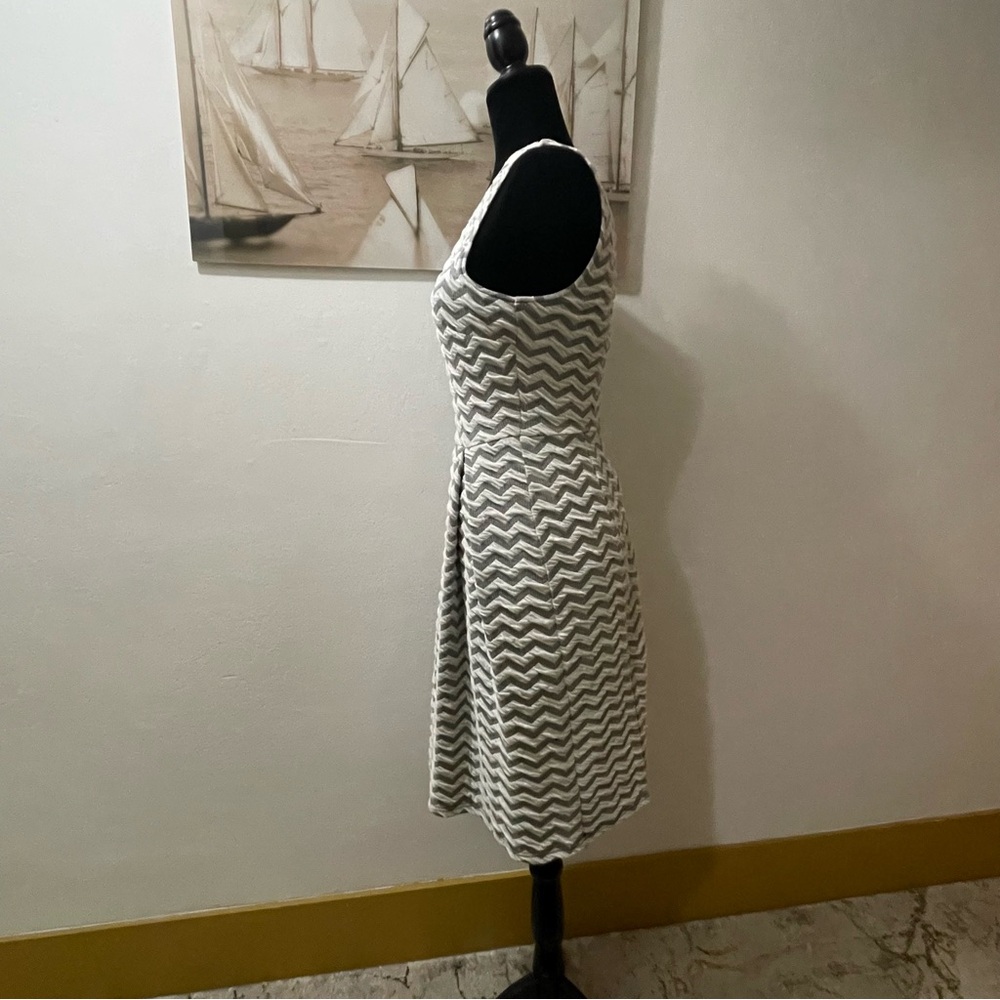 Zigzag Patterned Textured Gray Midi Dress by 41Hawthorn Size: Extra Small XS NWO - Picture 6 of 12
